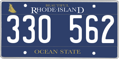 RI license plate 330562