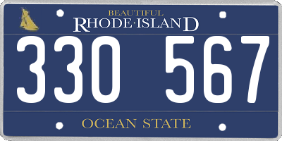 RI license plate 330567