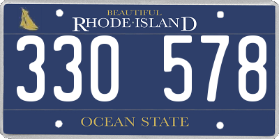 RI license plate 330578