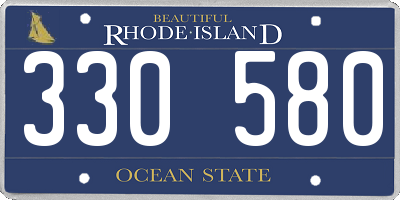 RI license plate 330580