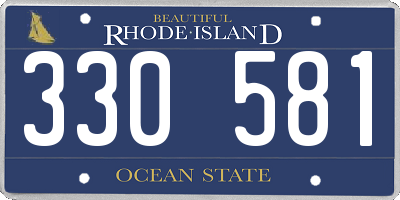 RI license plate 330581
