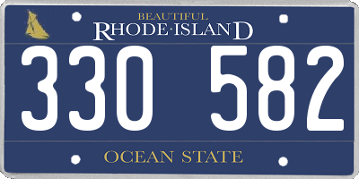 RI license plate 330582