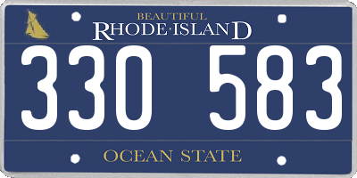 RI license plate 330583