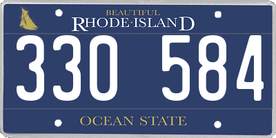 RI license plate 330584