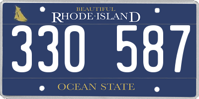 RI license plate 330587