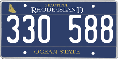 RI license plate 330588