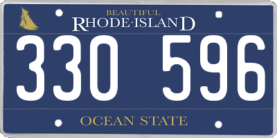 RI license plate 330596