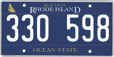 RI license plate 330598