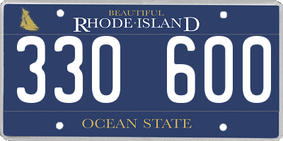RI license plate 330600