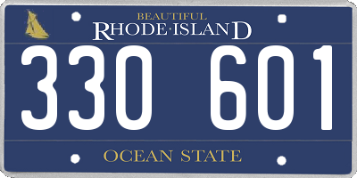 RI license plate 330601