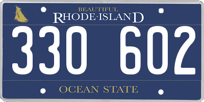 RI license plate 330602