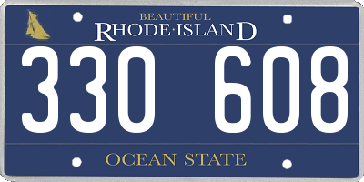 RI license plate 330608