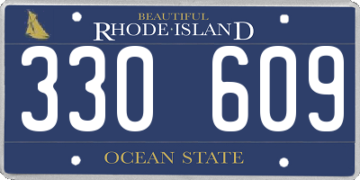 RI license plate 330609