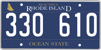 RI license plate 330610