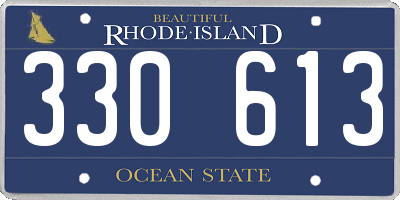 RI license plate 330613