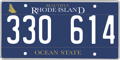 RI license plate 330614