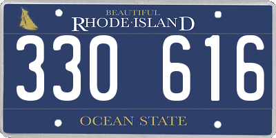 RI license plate 330616
