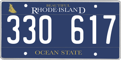 RI license plate 330617