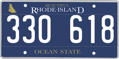 RI license plate 330618