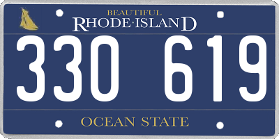 RI license plate 330619