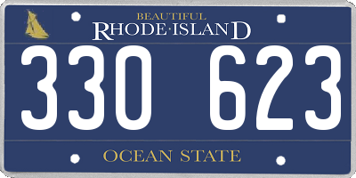 RI license plate 330623