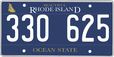 RI license plate 330625