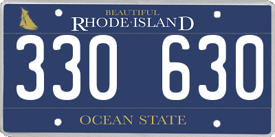 RI license plate 330630