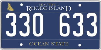 RI license plate 330633