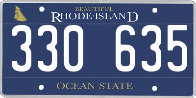RI license plate 330635