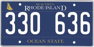RI license plate 330636