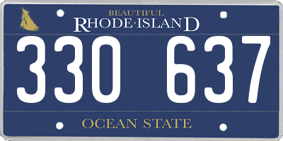 RI license plate 330637