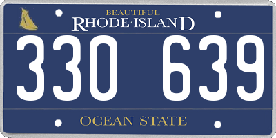 RI license plate 330639