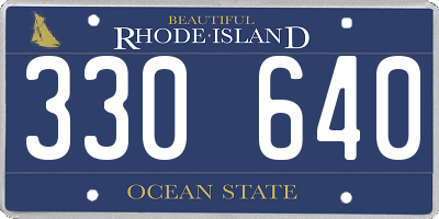 RI license plate 330640
