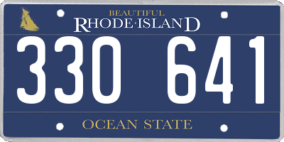 RI license plate 330641