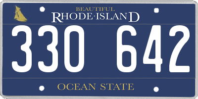 RI license plate 330642