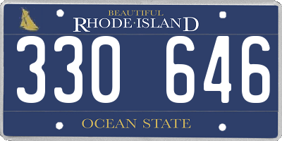 RI license plate 330646