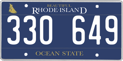 RI license plate 330649