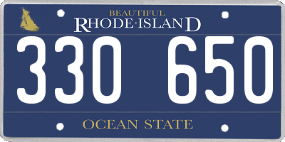RI license plate 330650