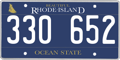 RI license plate 330652