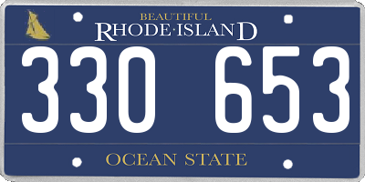 RI license plate 330653