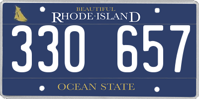 RI license plate 330657