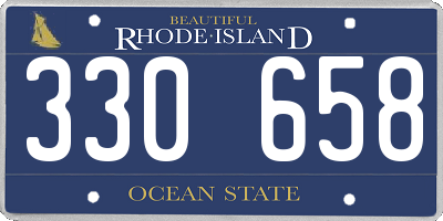 RI license plate 330658