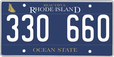 RI license plate 330660