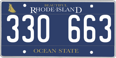 RI license plate 330663