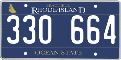 RI license plate 330664