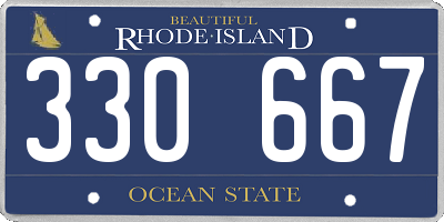 RI license plate 330667