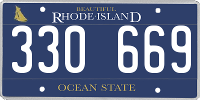 RI license plate 330669