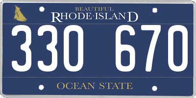 RI license plate 330670