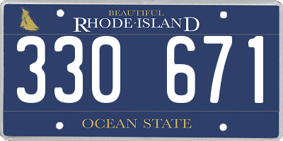 RI license plate 330671