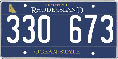 RI license plate 330673